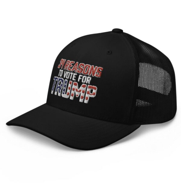 34 Reasons To Vote For Trump Trucker Hat Cap