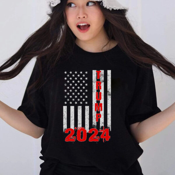 Show Your Patriotism: Trump 2024 American Flag T-Shirt - Image 2