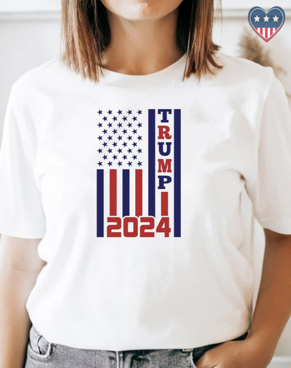 Show Your Patriotism: Trump 2024 American Flag T-Shirt - Image 2