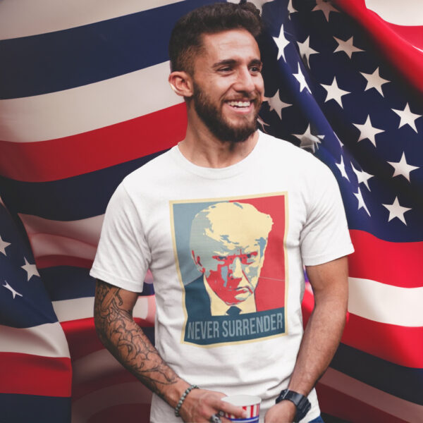 Comfort Colors® Trump Never Surrender: Unwavering Patriotism in a Classic Tee - Image 2