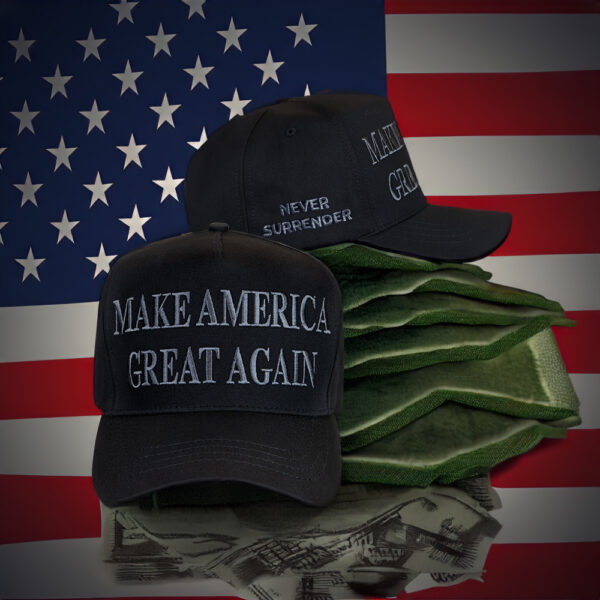 Dark Day Trump NEVER SURRENDER MAGA HAT