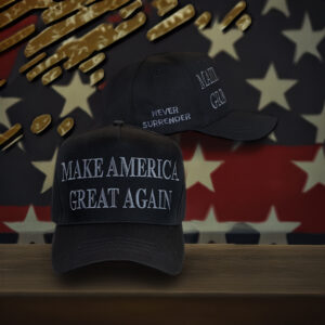 Dark Day Trump NEVER SURRENDER MAGA HATs