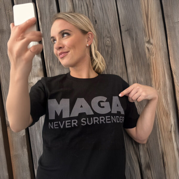 Dark MAGA Never Surrender Black Shirt