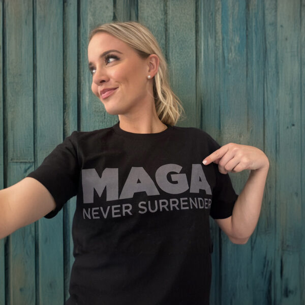 Dark MAGA Never Surrender Black T-Shirt