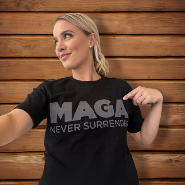 Dark MAGA Never Surrender Black T-Shirts