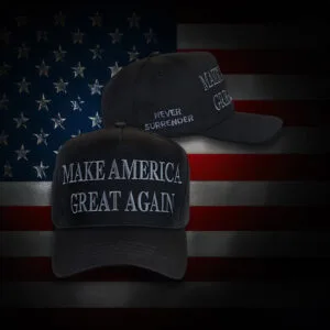 Donald J Trump Never Surrender Black MAGA Hat Cap