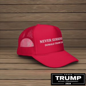 Donald Trump 2024 Mugshot Arrest Photo Tweet Never Surrender Ceramic trucker hat