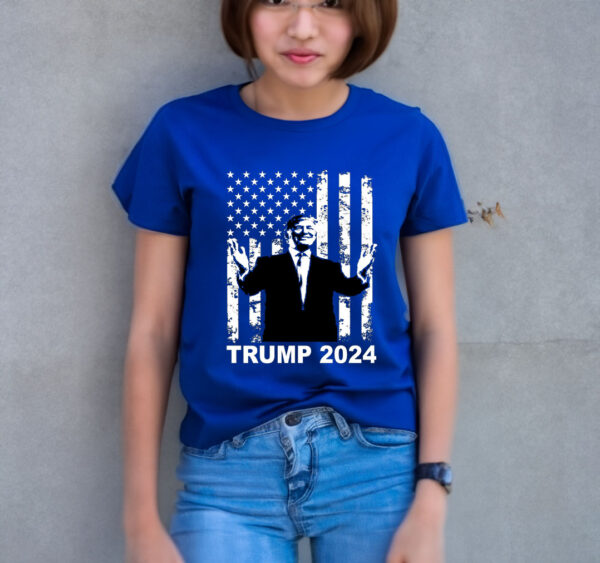 Show Your Patriotism: Donald Trump 2024 U.S.A. Flag Patriotic MAGA Take America Back Shirt - Image 2