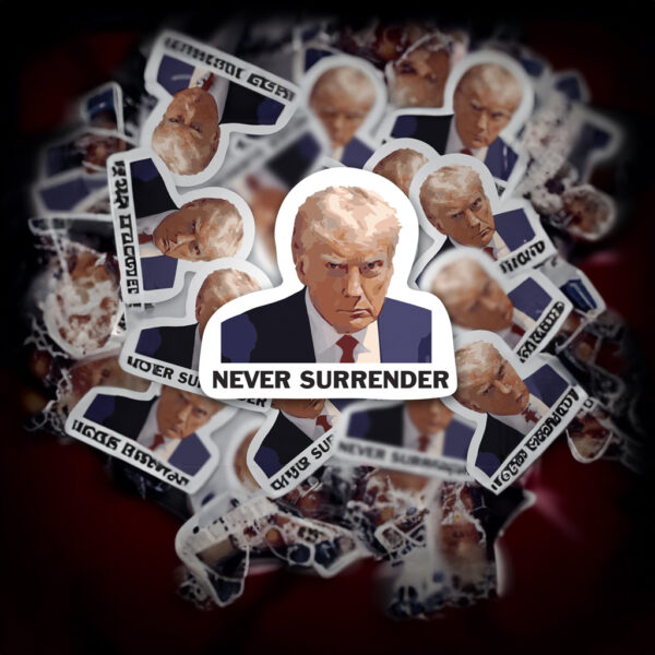 Donald Trump Never Surrender Mugshot Decal - Image 2