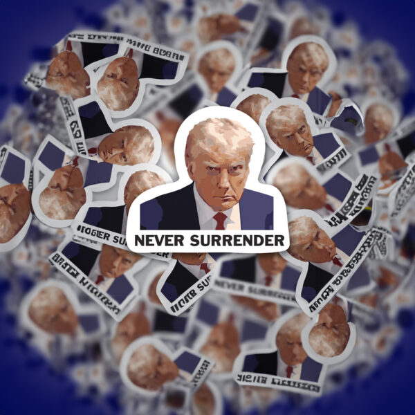 Donald Trump Never Surrender Mugshot Decal