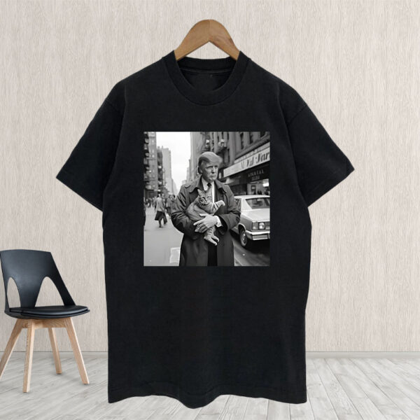 Donald Trump and Cat in NYC: The Purrfect Political Statement T-Shirt - Image 2