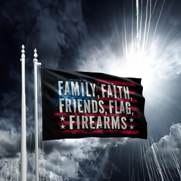 Patriotic Family Values Flag: Faith, Family, Friends, Firearms - Image 2