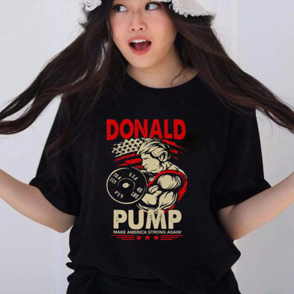 Pump Up Your Patriotism: Make America Swole Again with the Donald Pump T-Shirt - Image 2