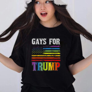 Gays For Trump President Vote 2024 USA Flag Rainbow LGBT T Shirts 1