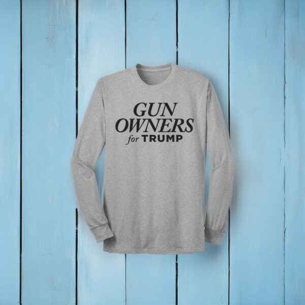 Gun Owners for Trump: Show Your Support with Our Dark Ash Long Sleeve T-Shirt - Image 2