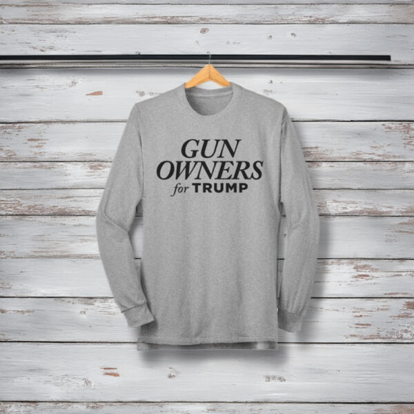 Gun Owners for Trump: Show Your Support with Our Dark Ash Long Sleeve T-Shirt