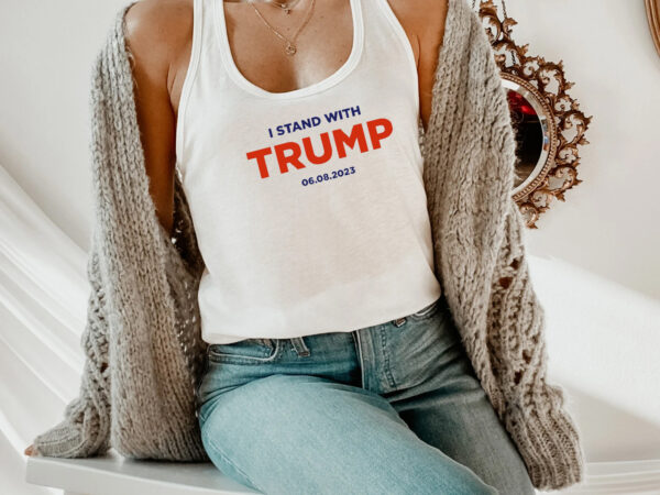 I Stand With Trump 6.8.23 White Unisex Tank Top: Show Your Support in Style