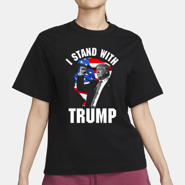 Show Your Support: I Stand With Trump Silhouette T-Shirt - Image 2