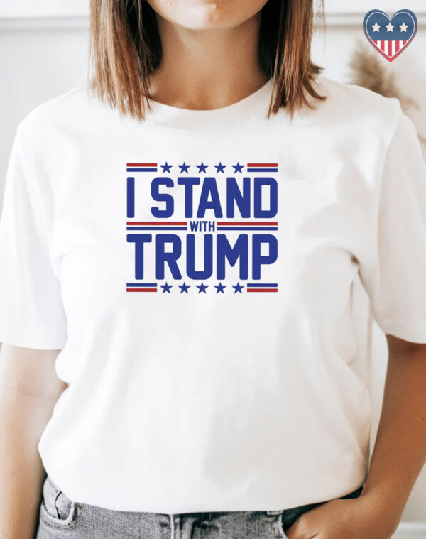 Show Your Support: I Stand with Trump Cotton T-Shirt - Image 2