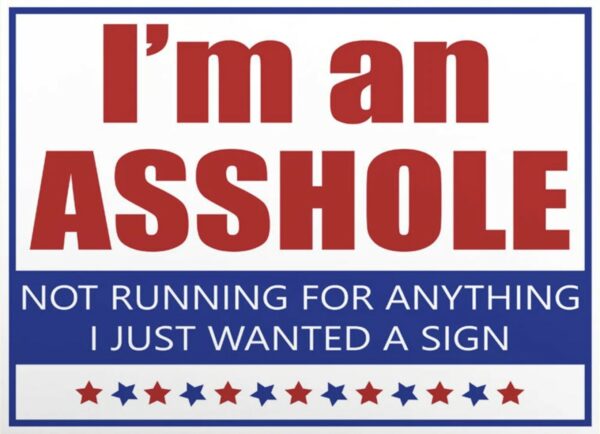 I'm an Asshole Not Running for Anything Yard Sign: Express Your Political Views with Humor - Image 2