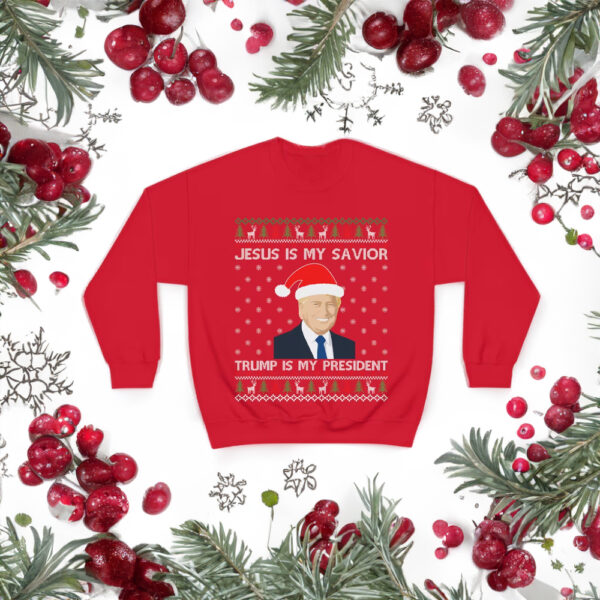 Faith and Patriotism: Jesus Is My Savior, Trump Is My President Sweatshirt