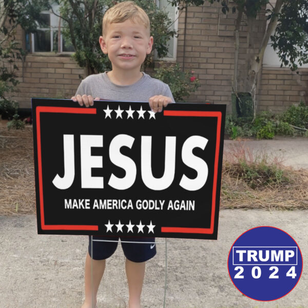 Jesus Make America Godly Again 2024 Yard Sign: Show Your Faith and Patriotism - Image 2