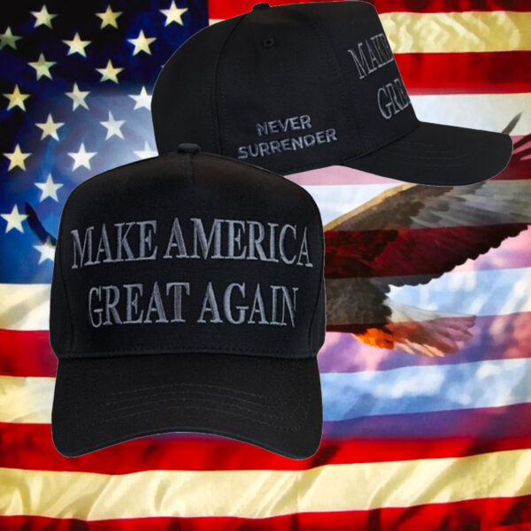 MAGA Never Surrender: Black Dad Hat for Patriots