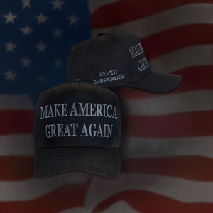 MAGA Never Surrender Black Dad Hat