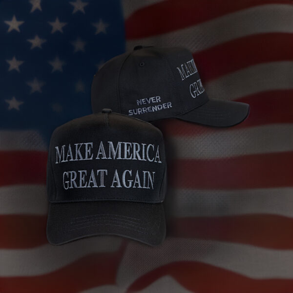 MAGA Never Surrender Black Dad Hat