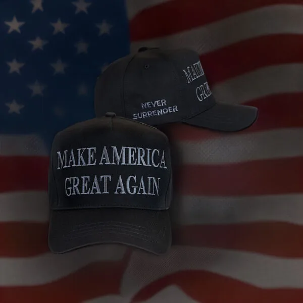 MAGA Never Surrender Black Dad Hat