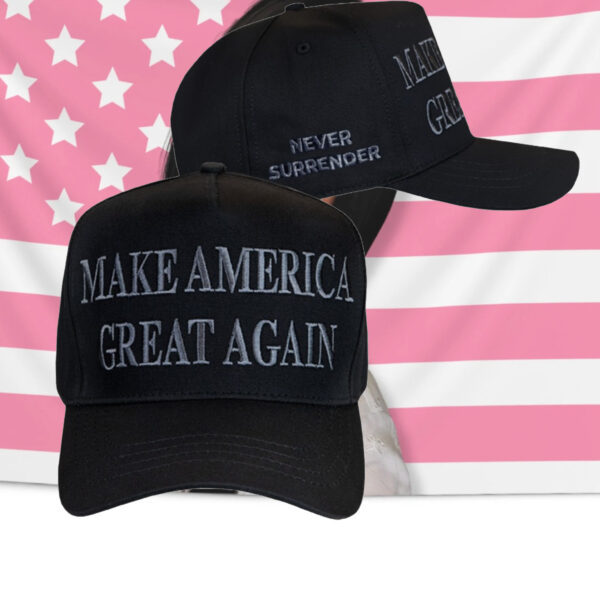 MAGA Never Surrender: Black Dad Hat for Patriots - Image 3