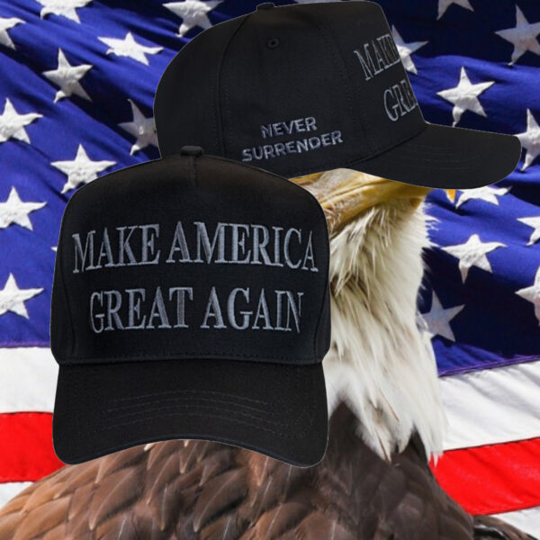 MAGA Never Surrender: Black Dad Hat for Patriots - Image 2