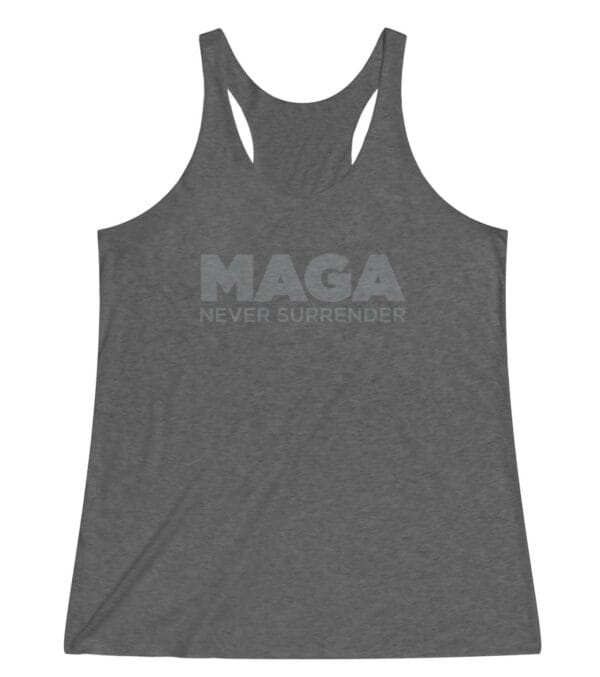 MAGA Never Surrender Black Women's Flowy Racerback Tanks