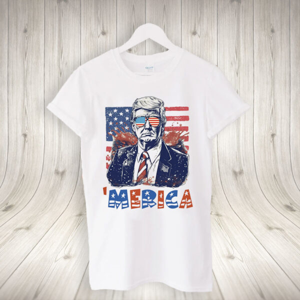 Celebrate Independence Day with the MERICA Trump 4th of July Shirt