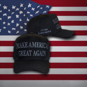 Never Surrender Black MAGA 2024 Hat