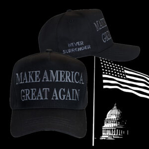 Never Surrender Black MAGA Dad Hat 1