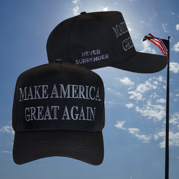 Never Surrender: Black MAGA Dad Hat for Patriots - Image 2