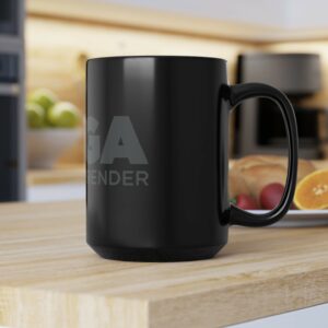 Never Surrender Black MAGA Mugs 15oz