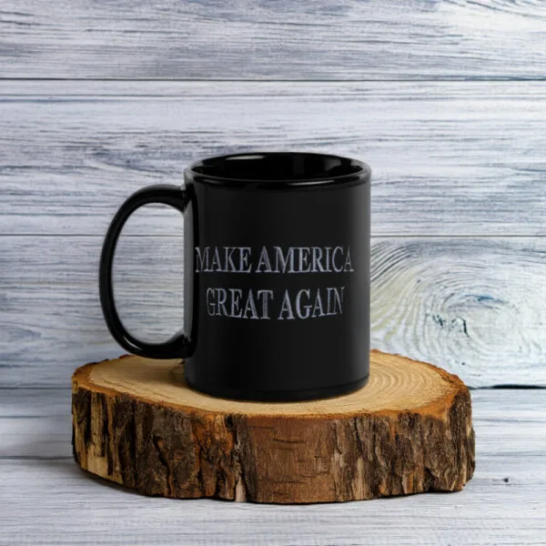 Never Surrender Black MAGA Mugs