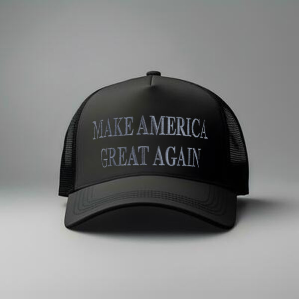 Never Surrender Black MAGA Trucker Hat