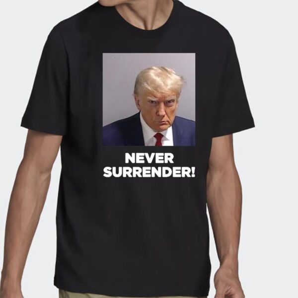 Trump Never Surrender: Premium Black Cotton T-Shirt for Patriots