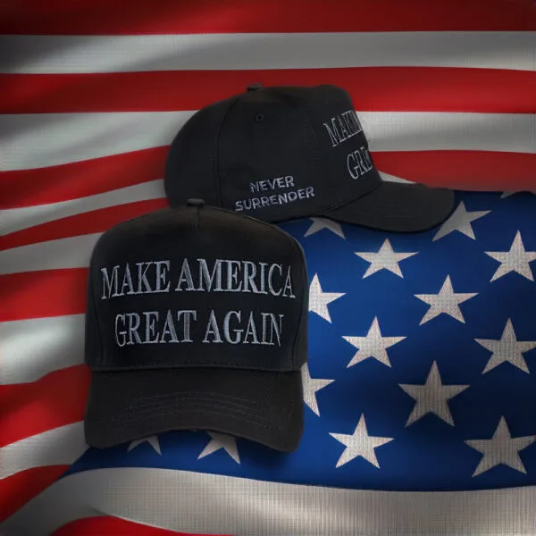 Never Surrender MAGA Dad Hats