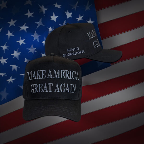 Official MAGA Gear Never Surrender Black MAGA Hat