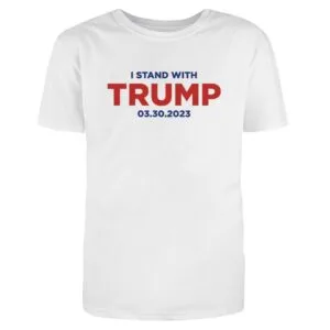 Official Trump I Stand With Trump White Cotton T-Shirt