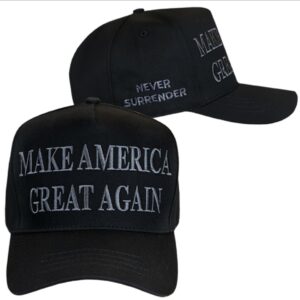 Official Trump Never Surrender Black MAGA 2024 Hat Show Your Support for the 45th President