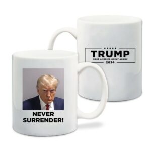 Official Trump Never Surrender White Coffee Mug