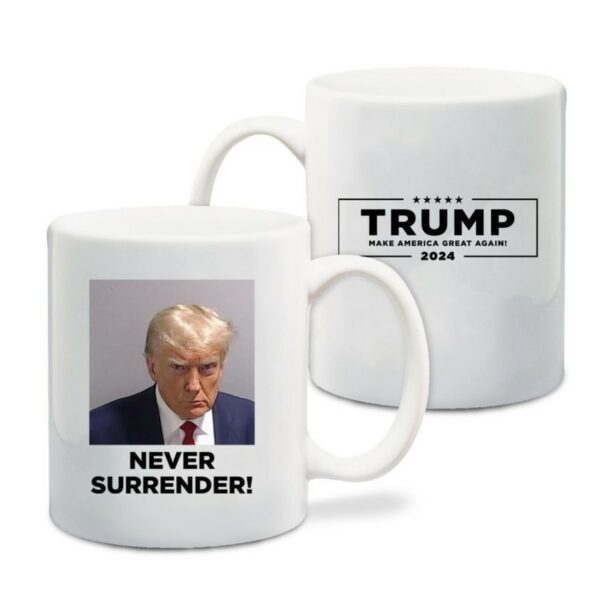 Official Trump Never Surrender White Coffee Mug