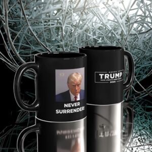 Patriot Legal Defense Fund Never Surrender Black Coffee Mugs