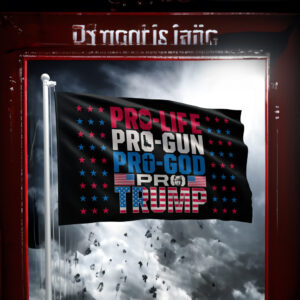 Pro Life Pro Gun Pro God Pro Trump 2024 Flag