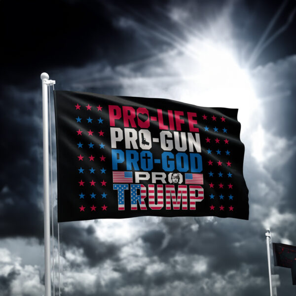 Patriotic Pro-Life, Pro-Gun, Pro-God, Pro-Trump Flag